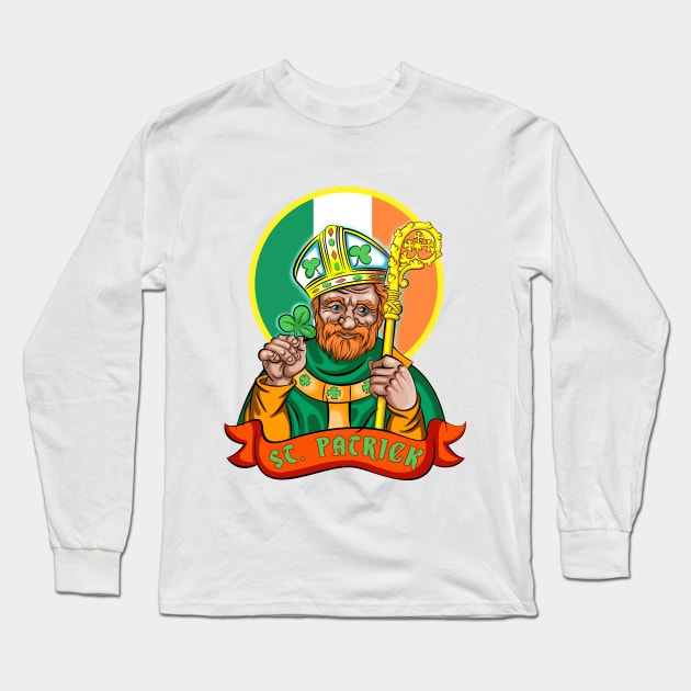 Saint Patrick Long Sleeve T-Shirt by Karlov Print